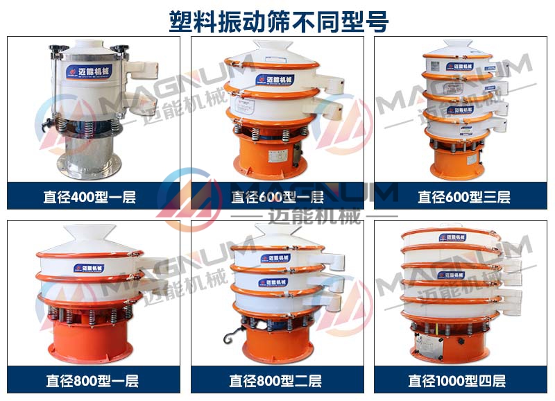 氯化钾水溶液塑料振动筛不同型号展示